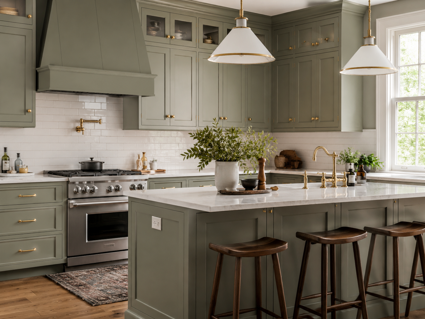 High-end kitchen with refined cabinet paint style and elegant details.